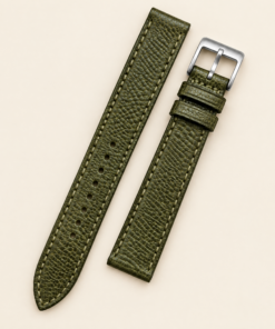 Beaver Tail Leather Watch Strap in Olive Green · Handmade in Saigon