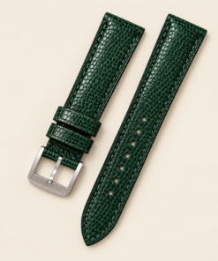 Lizard Leather Watch Strap in Forest Green · Handmade in Saigon