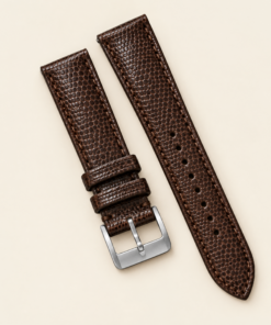 Lizard Leather Watch Strap in Chocolate Brown · Handmade in Saigon