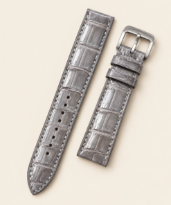 Alligator Leather Watch Strap in Patina Gray White · Handmade in Saigon