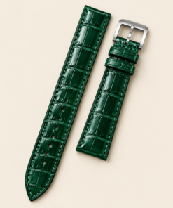 Alligator Leather Watch Strap in Patina Emerald Green · Handmade in Saigon