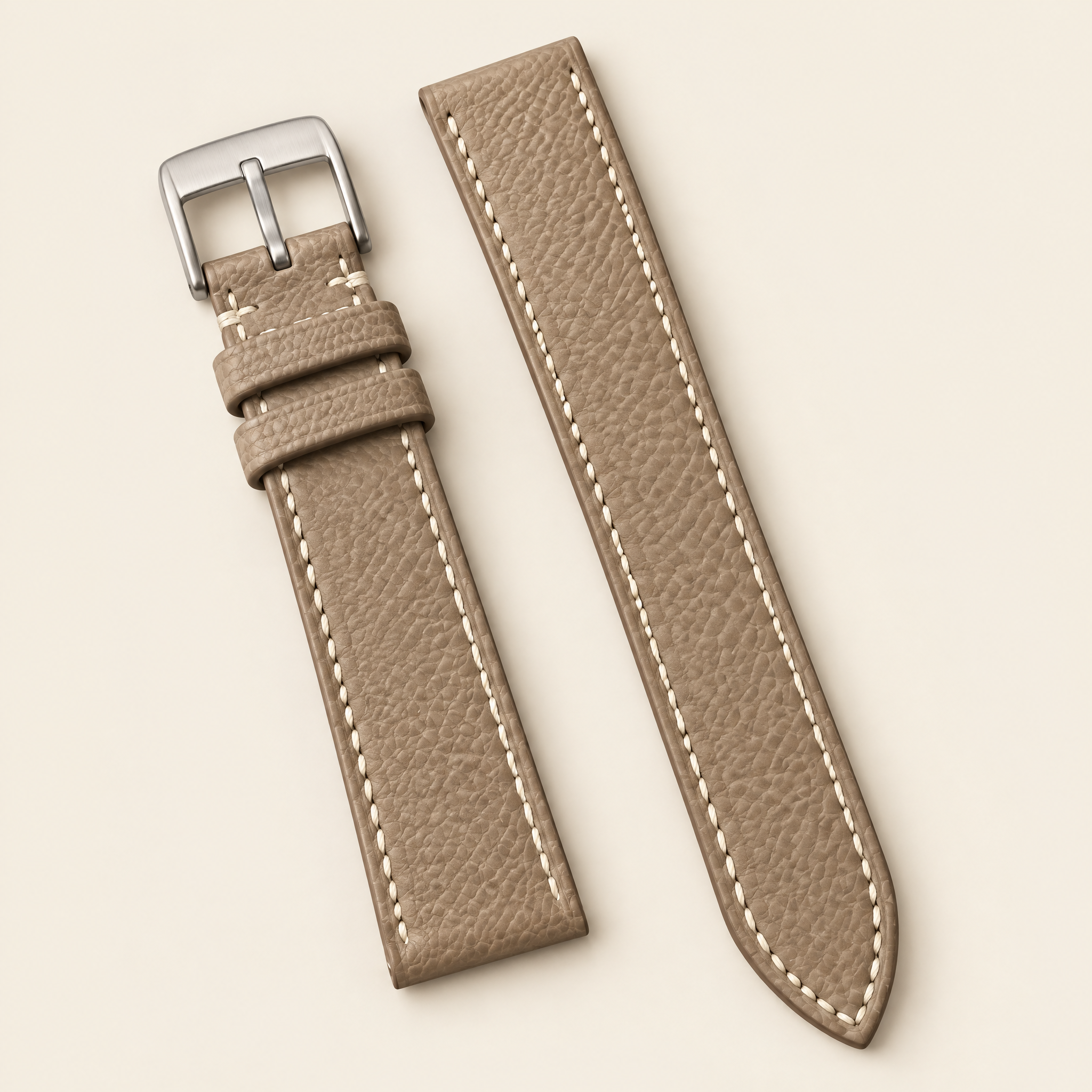 Togo Leather Watch Strap in Beige · Handmade in Saigon