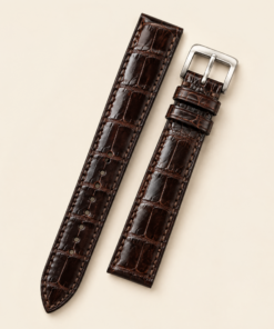 Alligator Leather Watch Strap in Patina Black Amber · Handmade in Saigon
