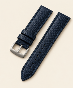 Ostrich Leg Leather Watch Strap in Dark Navy · Handmade in Saigon