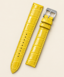 Alligator Leather Watch Strap in Patina Lemon Yellow · Handmade in Saigon