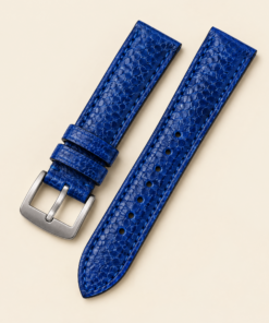 Ostrich Leg Leather Watch Strap in Royal Blue · Handmade in Saigon