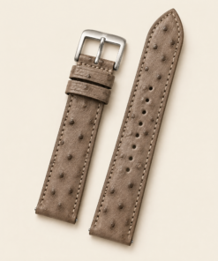 Ostrich Leather Watch Strap in Taupe · Handmade in Saigon