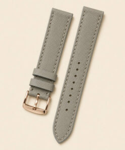 Saffiano Leather Watch Strap in Light Gray · Handmade in Saigon