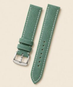 Suede Leather Watch Strap in Light Green · Handmade in Saigon