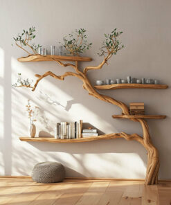 Tree Branch Floating Shelves Montessori Wall Mount Bookshelf