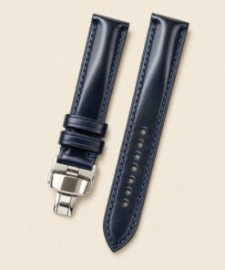 Shell Cordovan Leather Watch Strap in Navy Blue · Handmade in Saigon