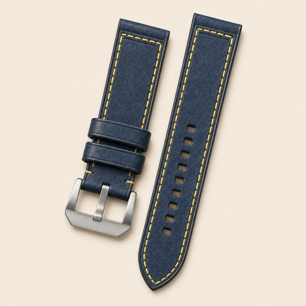 Pueblo Leather Watch Strap in Navy · Handmade in Saigon