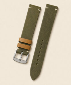 Waxed Leather Watch Strap in Olive Green · Handmade in Saigon