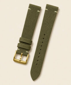 Nubuck Leather Watch Strap in Olive · Handmade in Saigon