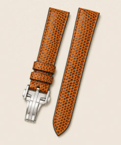 Lizard Leather Watch Strap in Orange & Black · Handmade in Saigon