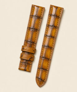 Alligator Leather Watch Strap in Patina Brown · Hand-Dyed · Butterfly Clasp · Handmade in Saigon