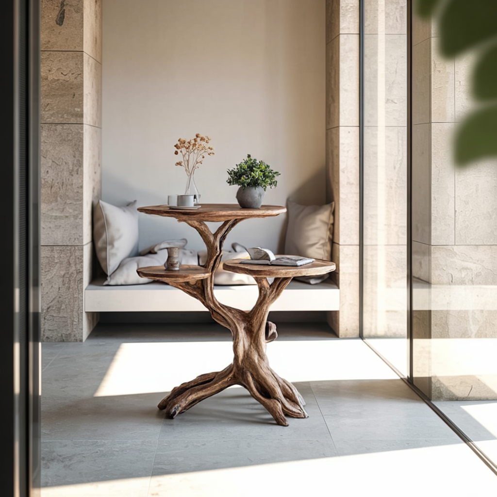 Farmhouse Solid Wood End Table with Wax and Oil Finish - Image 2