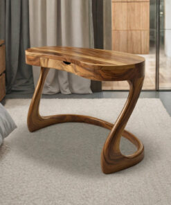 Sculpted Solid Wood Desk with Drawers for Minimalist Home Office