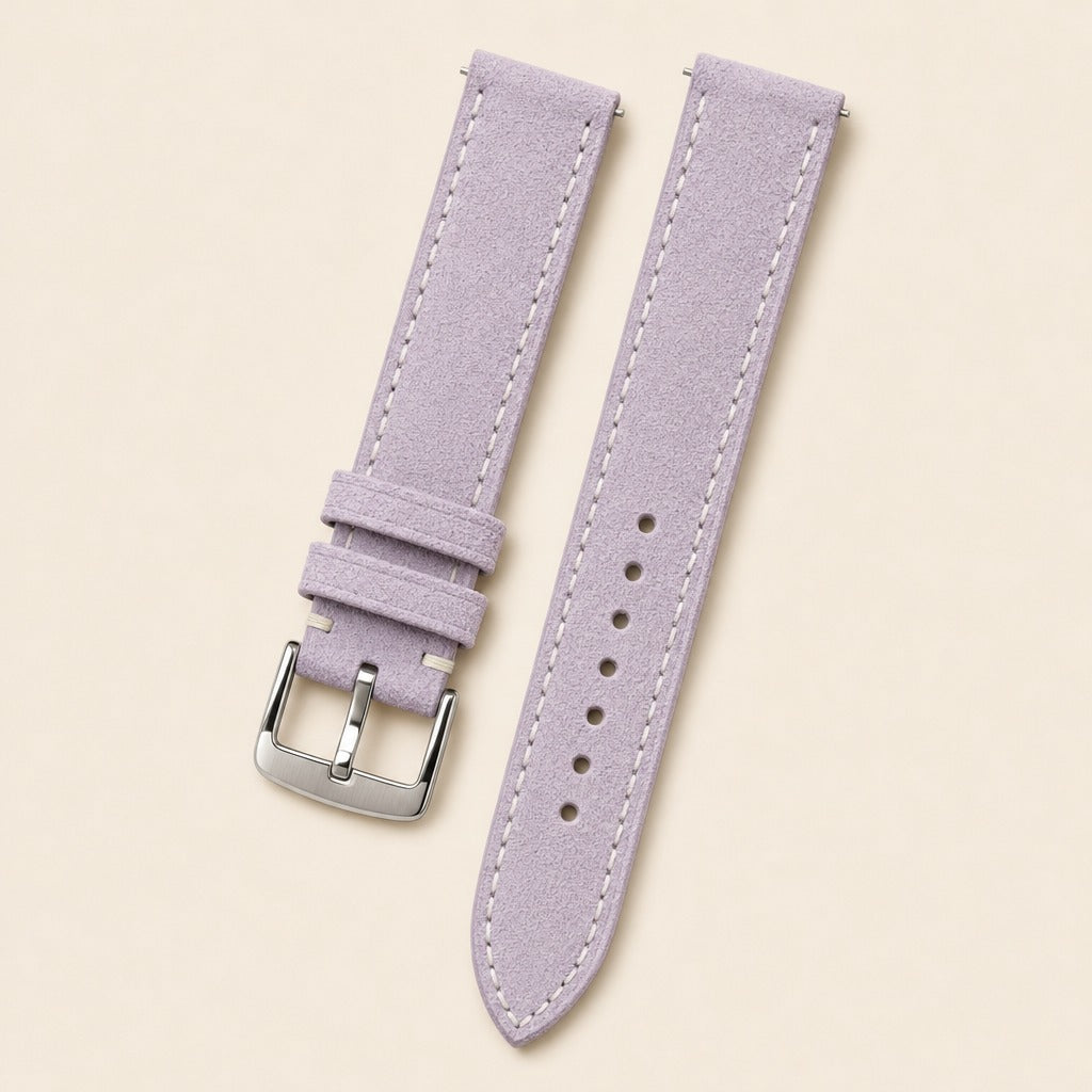 Suede Leather Watch Strap in Purple · Handmade in Saigon