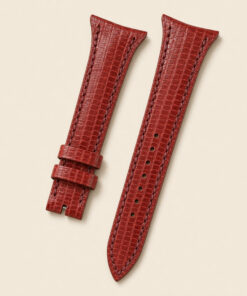 Lizard Leather Watch Strap in Red · Wings Cut · Handmade in Saigon