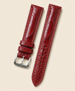 Ostrich Leather Watch Strap in Red · Handmade in Saigon