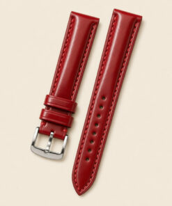 Shell Cordovan Leather Watch Strap in Red · Handmade in Saigon