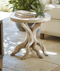 Farmhouse Live Edge End Table in Natural Solid Wood