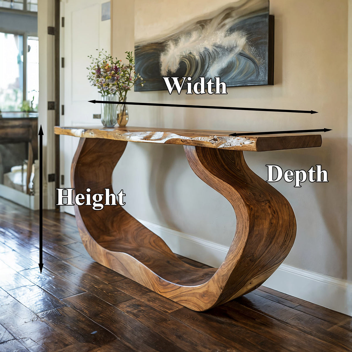 Solid Wood Entryway Console Table with Clean Modern Lines - Image 5