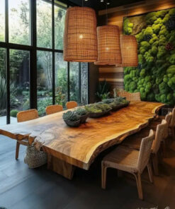 Solid Hardwood Dining Table with Soft Curved Edges, Seats 4 to 12