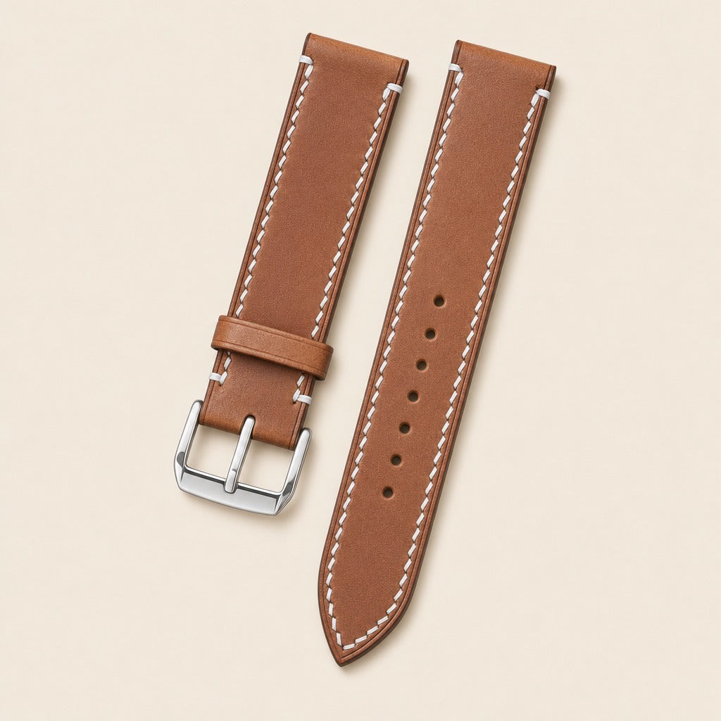 Vachetta Leather Watch Strap in Tan Brown · Handmade in Saigon