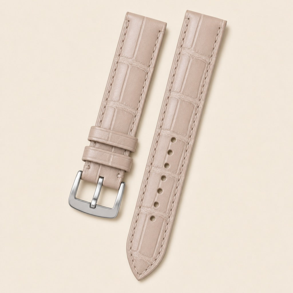 Alligator Leather Watch Strap in Taupe · Handmade in Saigon