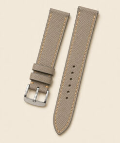 Epsom Leather Watch Strap in Taupe & Gold · Handmade in Saigon