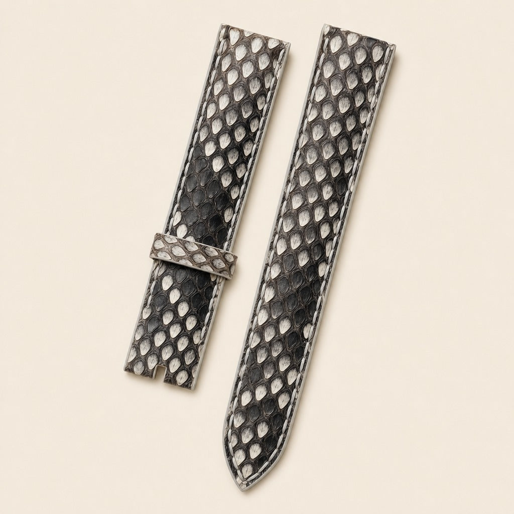 Python Leather Watch Strap in White Natural · Handmade in Saigon