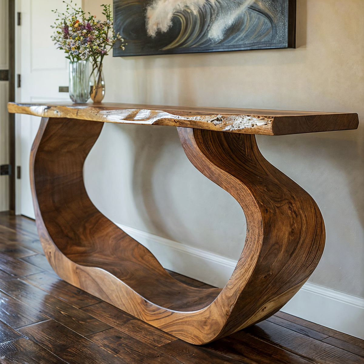Solid Wood Entryway Console Table with Clean Modern Lines - Image 2
