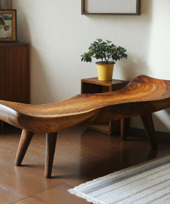Reclaimed Tamarind Wood Rustic Bench with Simple Design
