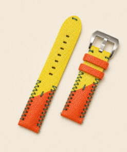 Stingray Leather Watch Strap in Yellow & Orange · Handmade in Saigon